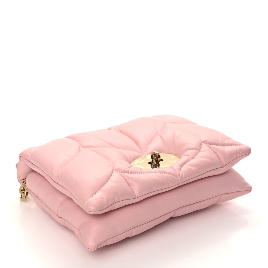 Mulberry Nappa Pillow Quilted Little Softie Bag Powder Rose Image 3
