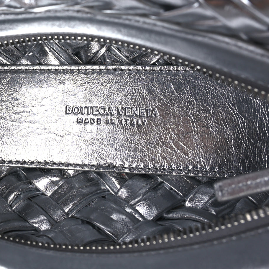 Bottega Veneta Calfskin Intrecciato Kalimero Cha-Cha Clutch  Silver Image 4