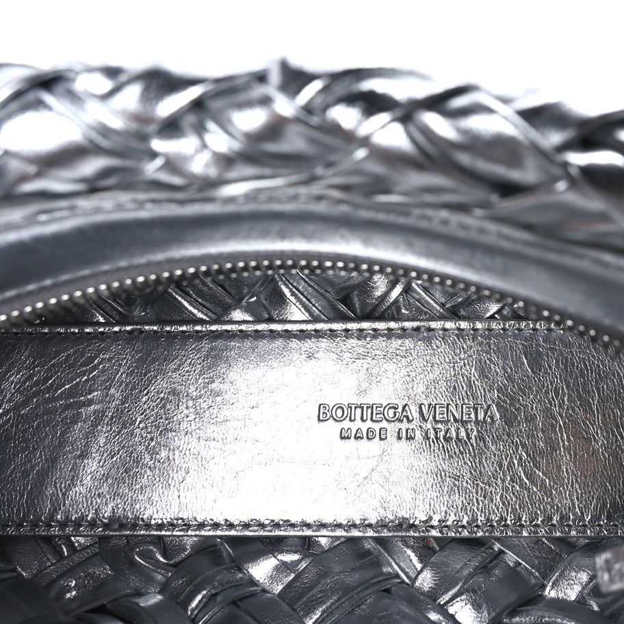 Bottega Veneta Calfskin Intrecciato Kalimero Cha-Cha Clutch  Silver Image 5