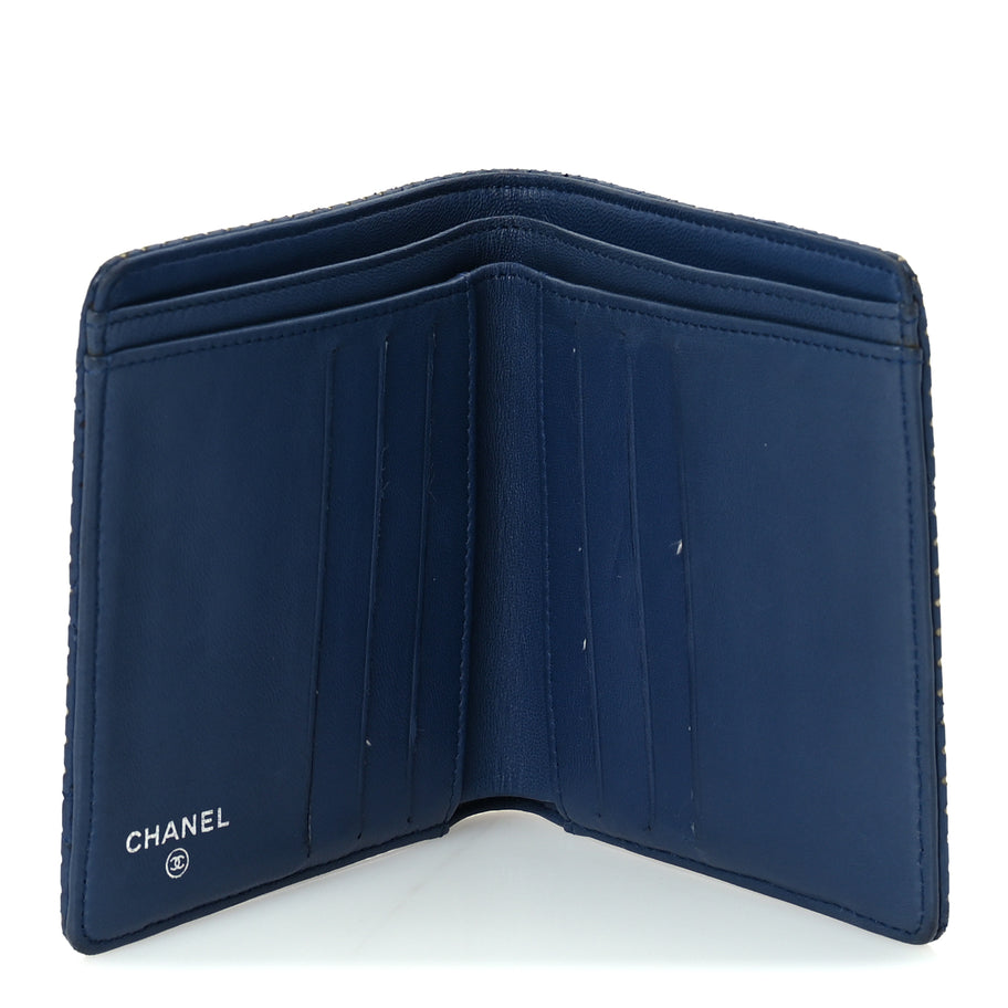 Chanel Perforated Lambskin Quilted Bifold Compact Wallet  Navy Image 5