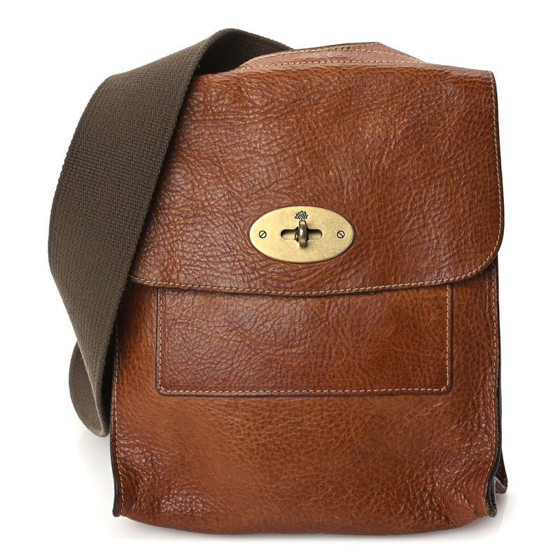  Mulberry Grain Calfskin New Antony Messenger Crossbody Oak
