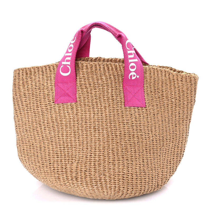  Chloe X MIFUKO Raffia Basket Bag Pink