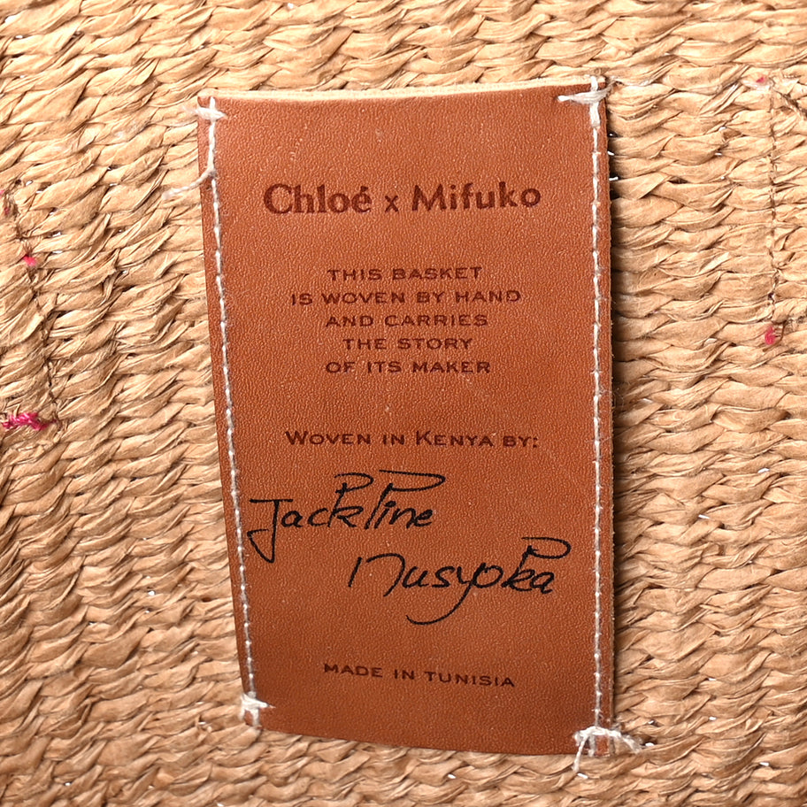 Chloe X MIFUKO Raffia Basket Bag Pink Image 5