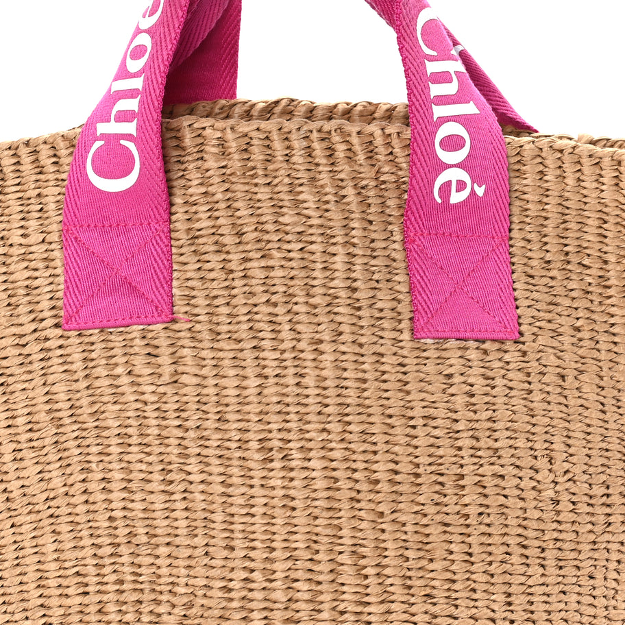 Chloe X MIFUKO Raffia Basket Bag Pink Image 6