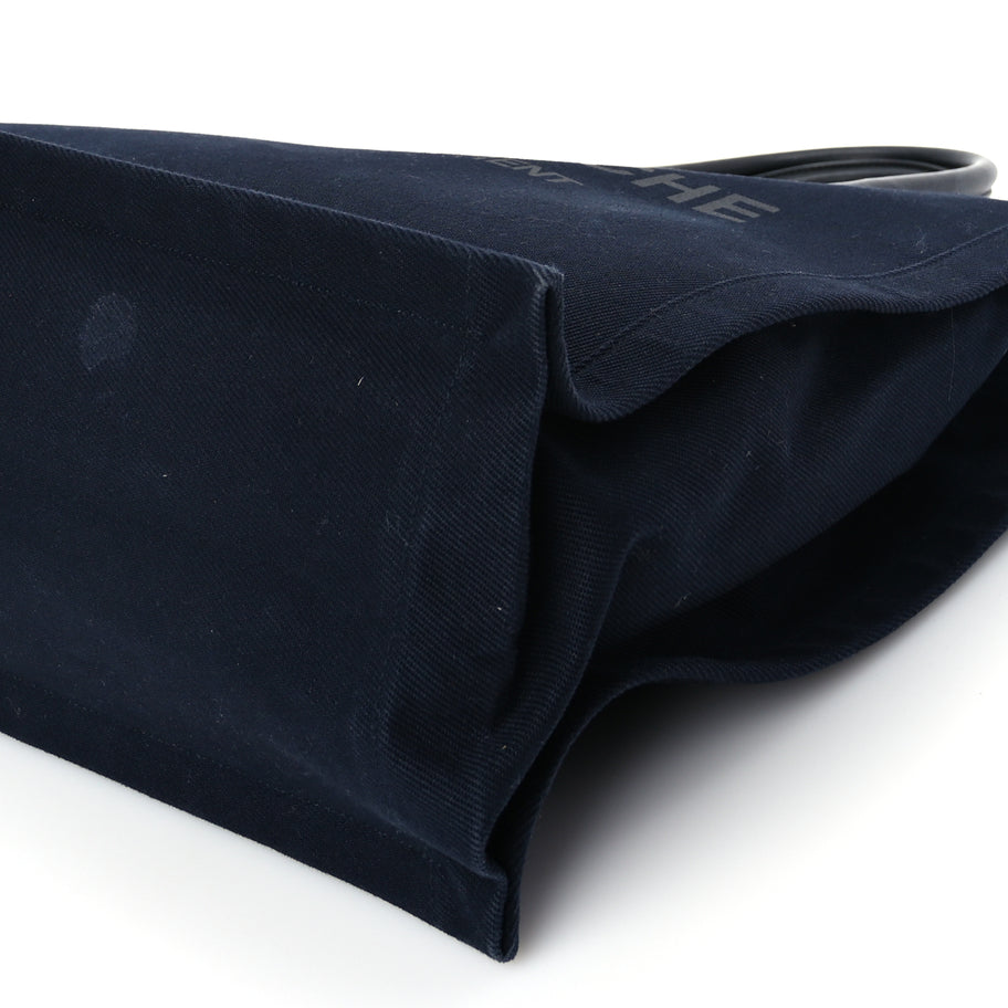 Saint Laurent Canvas Calfskin Rive Gauche North South Noe Tote Navy Black Image 8