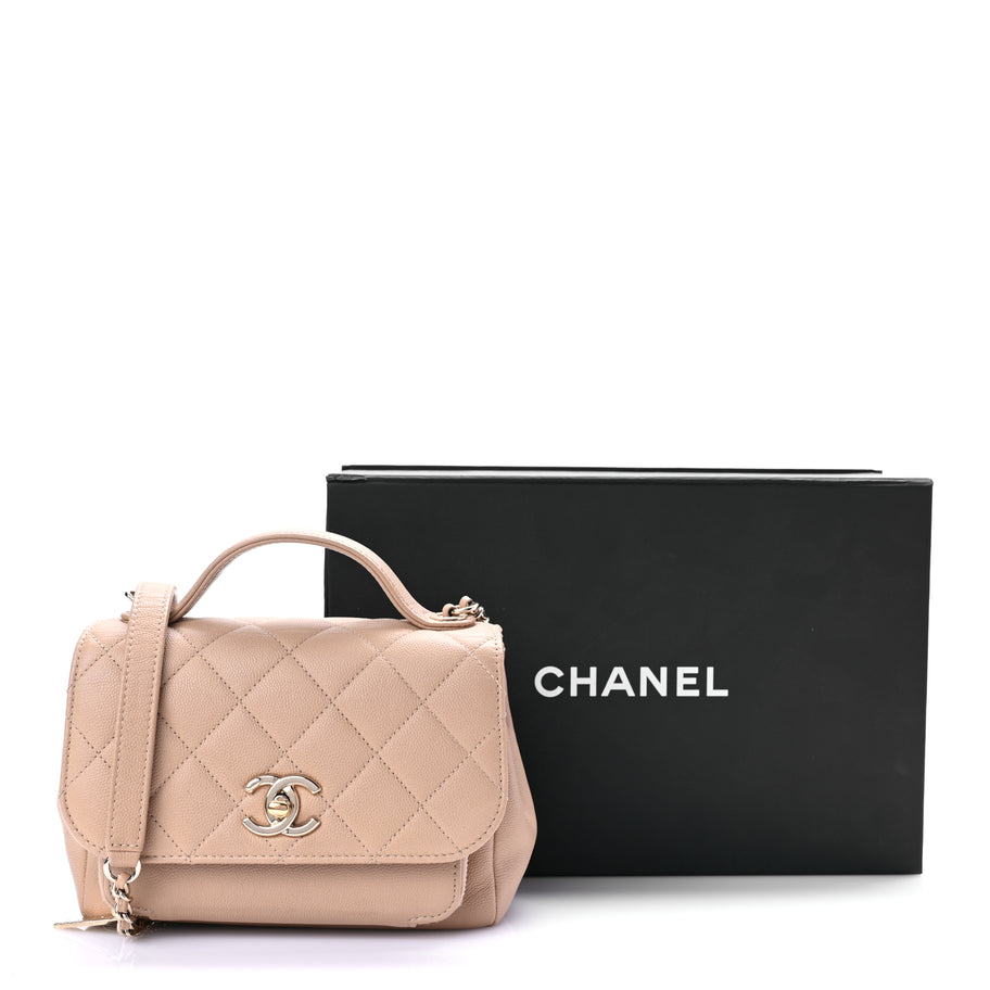 Chanel Caviar Quilted Small Business Affinity Flap Beige Image 11