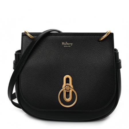 Mulberry Small Classic Grain Calfskin Small Amberley Satchel Black Image 3