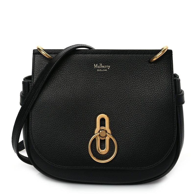  Mulberry Small Classic Grain Calfskin Small Amberley Satchel Black