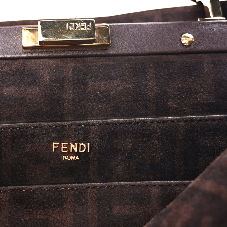 Fendi Vitello Medium Soft Peekaboo Mogano Image 5