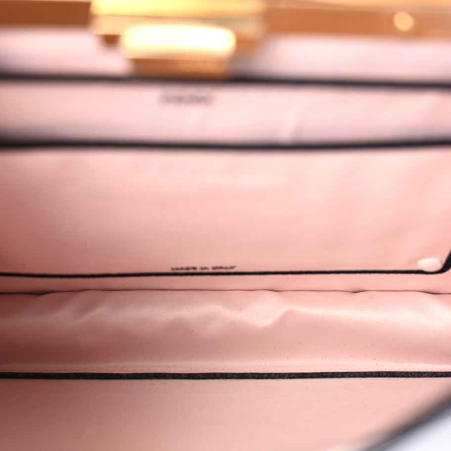Fendi Melange Flannel Satin Threaded Edge Medium Peekaboo I SEE U Satchel Grigio Bois de Rose Image 4