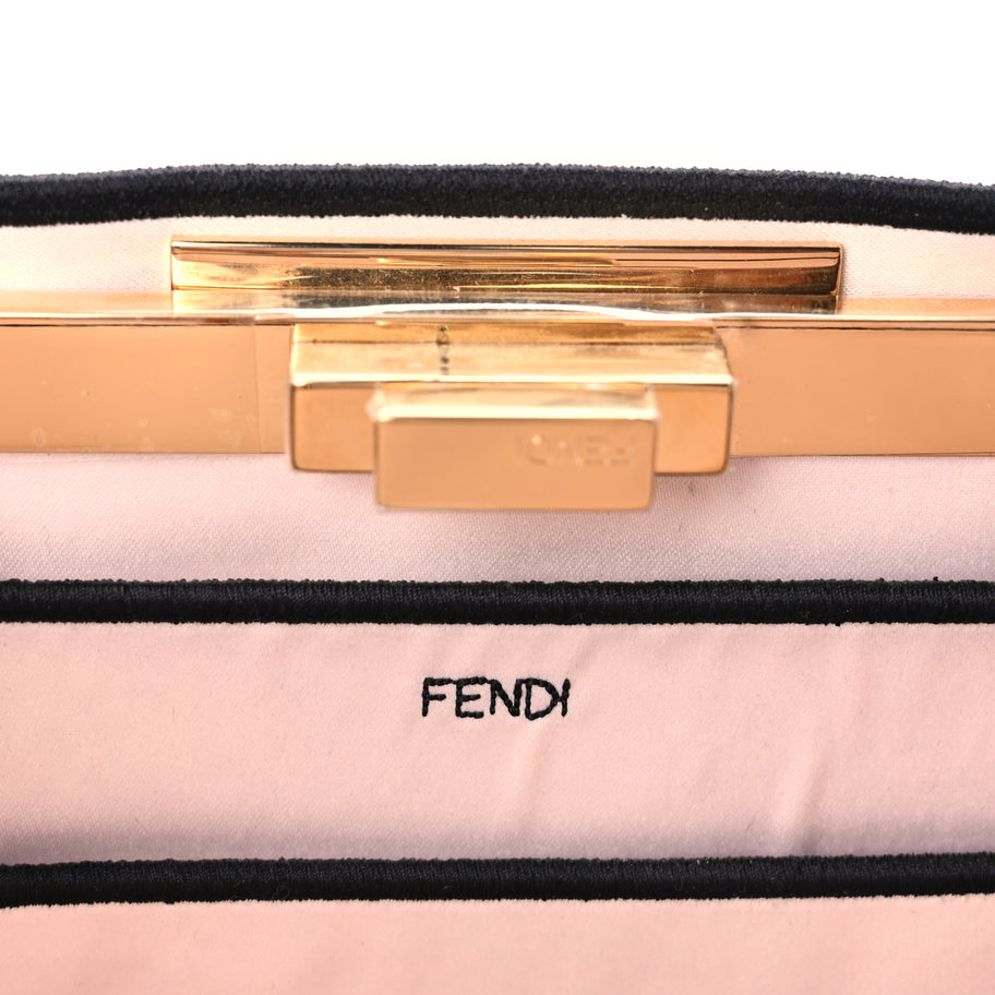 Fendi Melange Flannel Satin Threaded Edge Medium Peekaboo I SEE U Satchel Grigio Bois de Rose Image 5