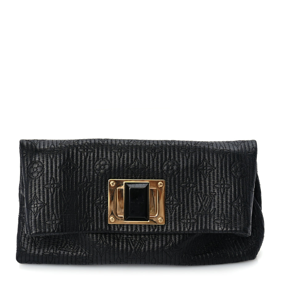 Louis Vuitton Calfskin Quilted Monogram Altair Clutch Black Image 1