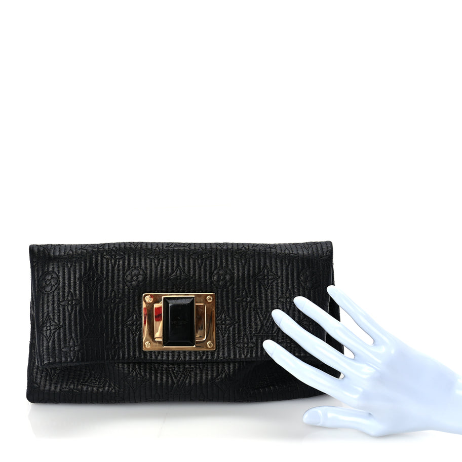 Louis Vuitton Calfskin Quilted Monogram Altair Clutch Black Image 2