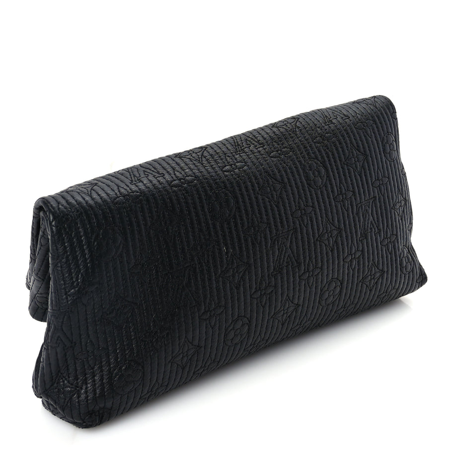 Louis Vuitton Calfskin Quilted Monogram Altair Clutch Black Image 3