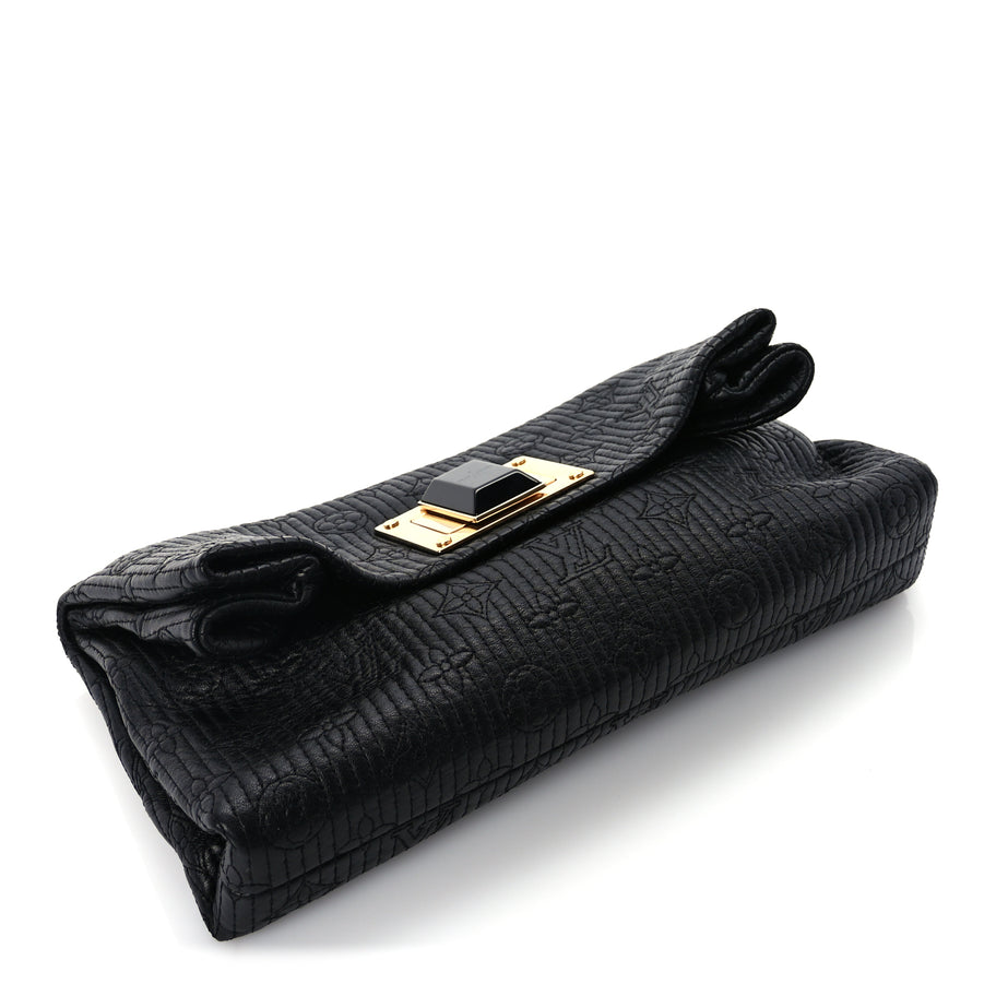 Louis Vuitton Calfskin Quilted Monogram Altair Clutch Black Image 4