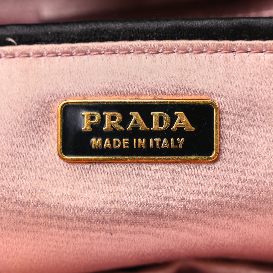 Prada Nappa Pleated Clutch Black Image 6