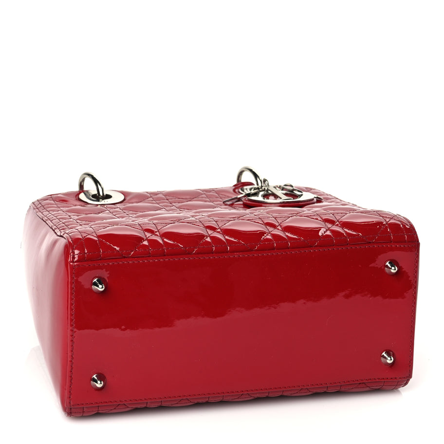 Christian Dior Patent Cannage Medium Lady Dior Red Image 3