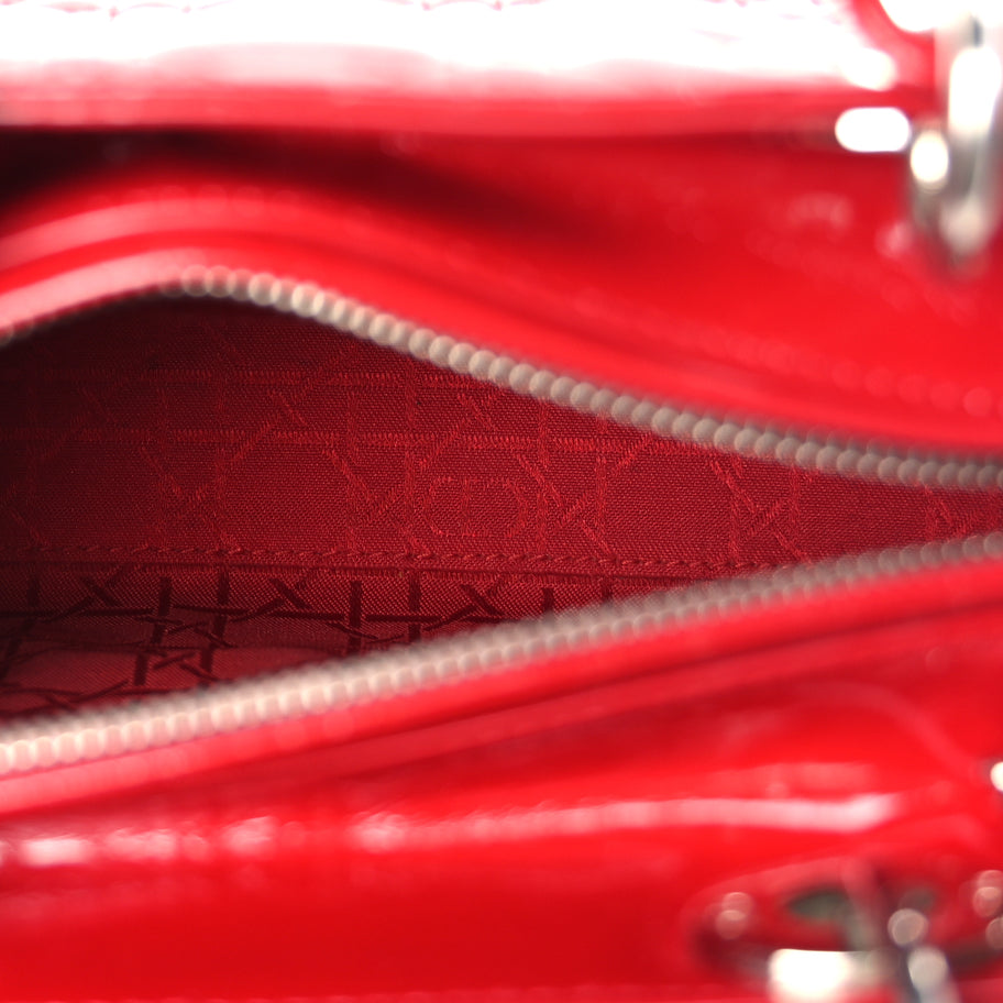 Christian Dior Patent Cannage Medium Lady Dior Red Image 4