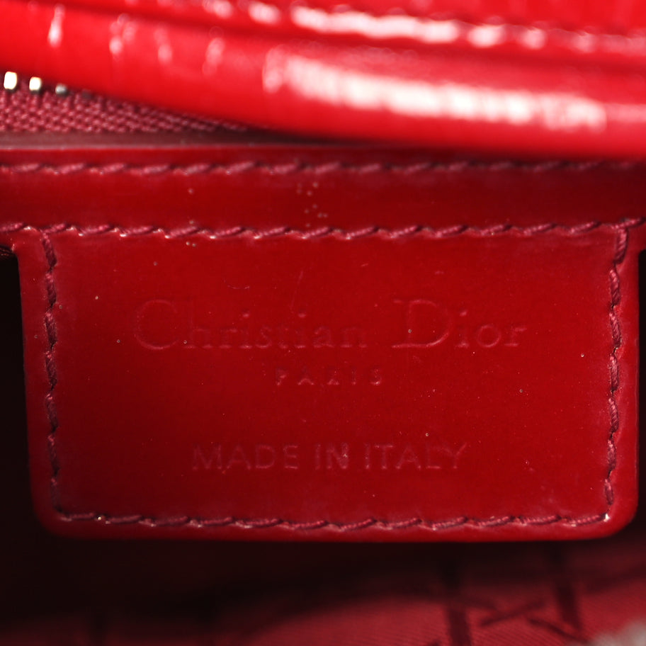 Christian Dior Patent Cannage Medium Lady Dior Red Image 5
