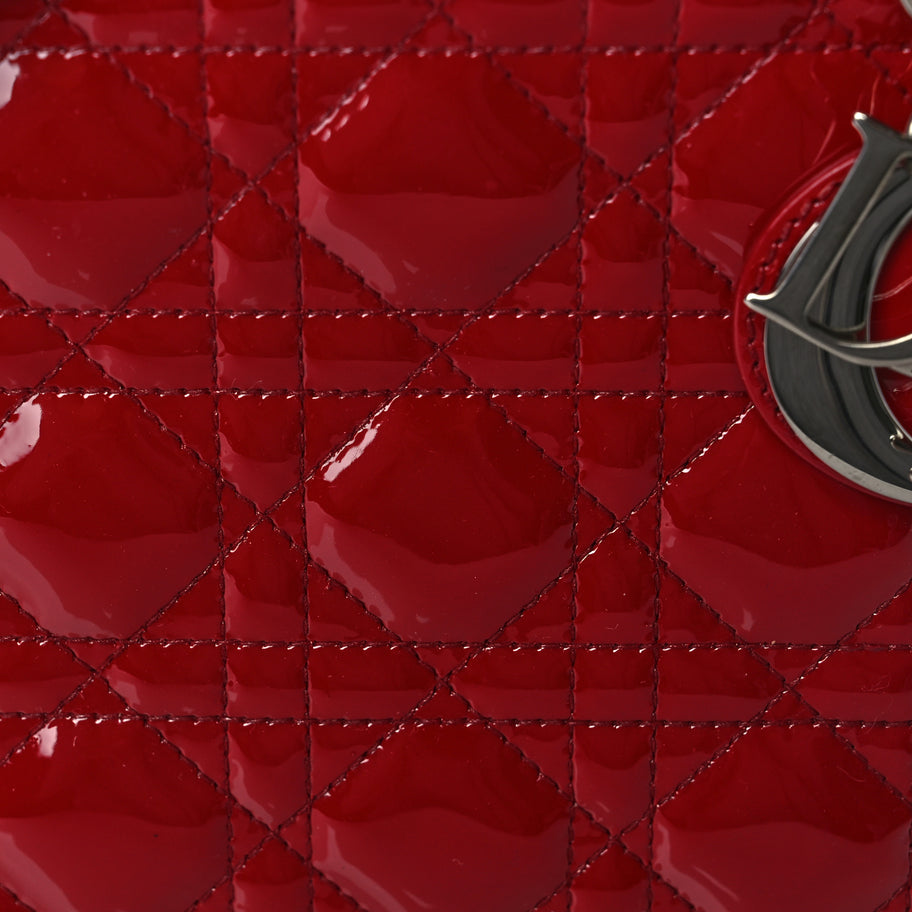 Christian Dior Patent Cannage Medium Lady Dior Red Image 7