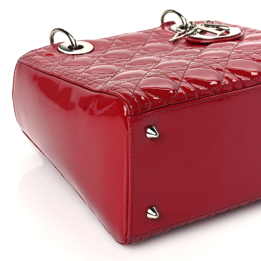 Christian Dior Patent Cannage Medium Lady Dior Red Image 8