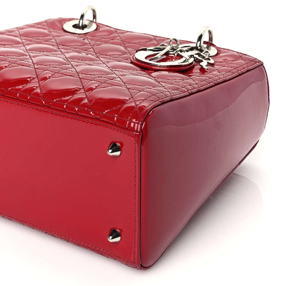 Christian Dior Patent Cannage Medium Lady Dior Red Image 9