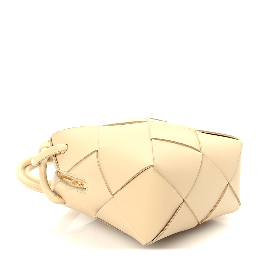 Bottega Veneta Lambskin Maxi Intrecciato Mini Cassette Camera Bag  Porridge Image 3