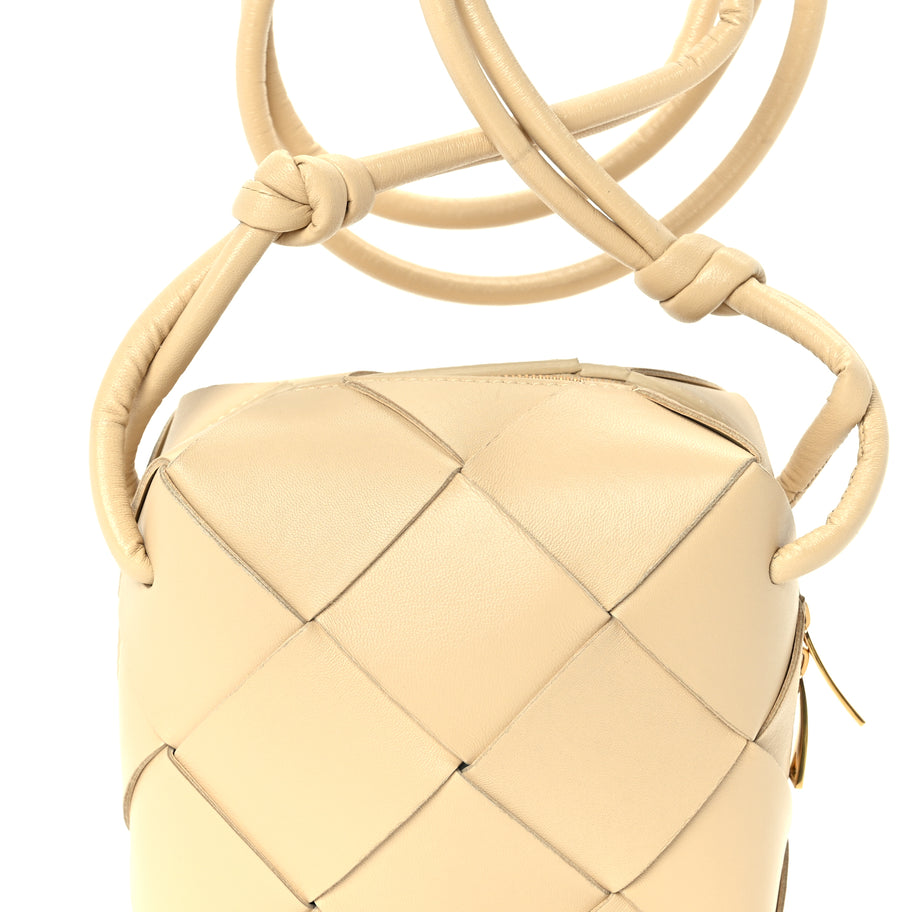 Bottega Veneta Lambskin Maxi Intrecciato Mini Cassette Camera Bag  Porridge Image 6