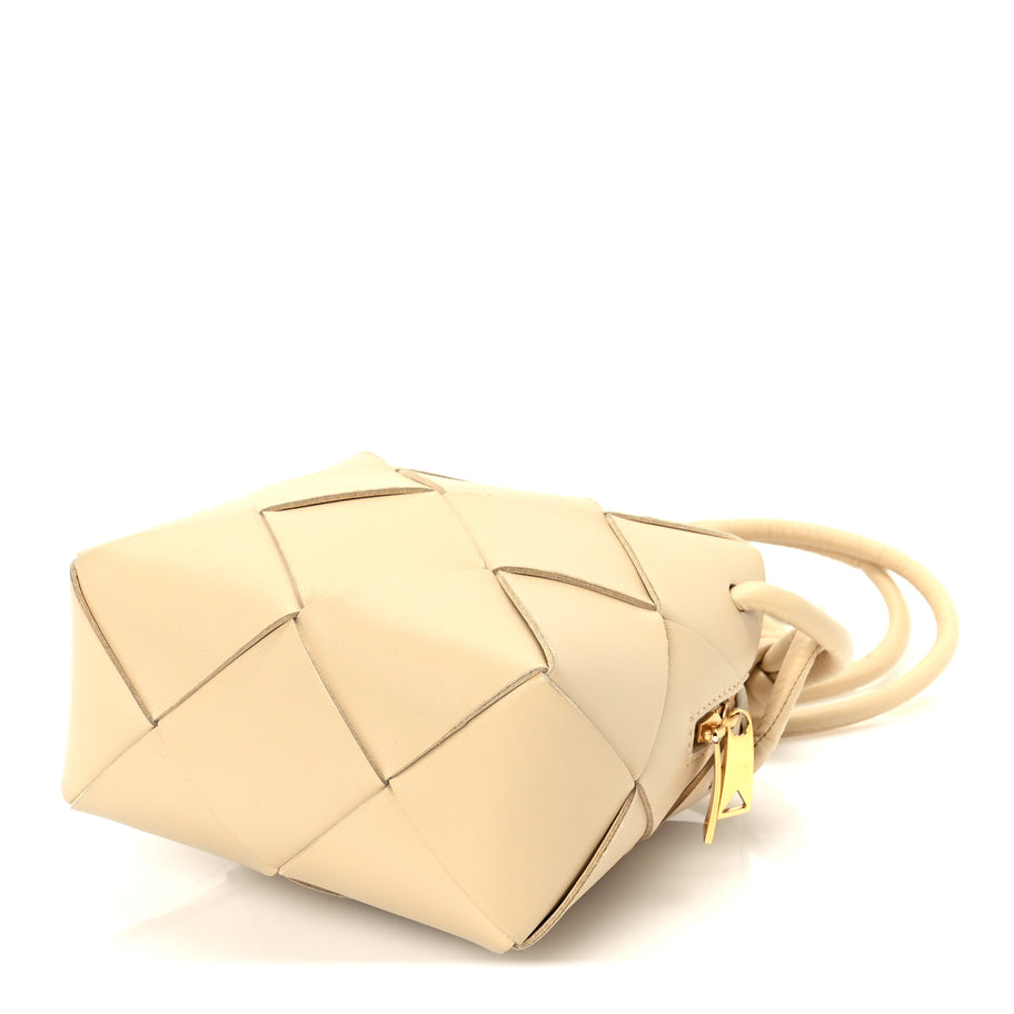 Bottega Veneta Lambskin Maxi Intrecciato Mini Cassette Camera Bag  Porridge Image 7