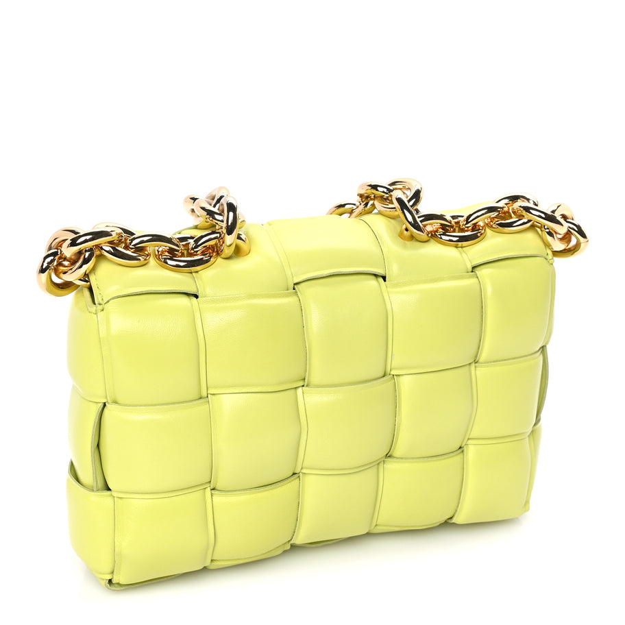 Bottega Veneta Lambskin Maxi Intreccio Padded Chain Cassette Crossbody Bag  Kiwi Image 2