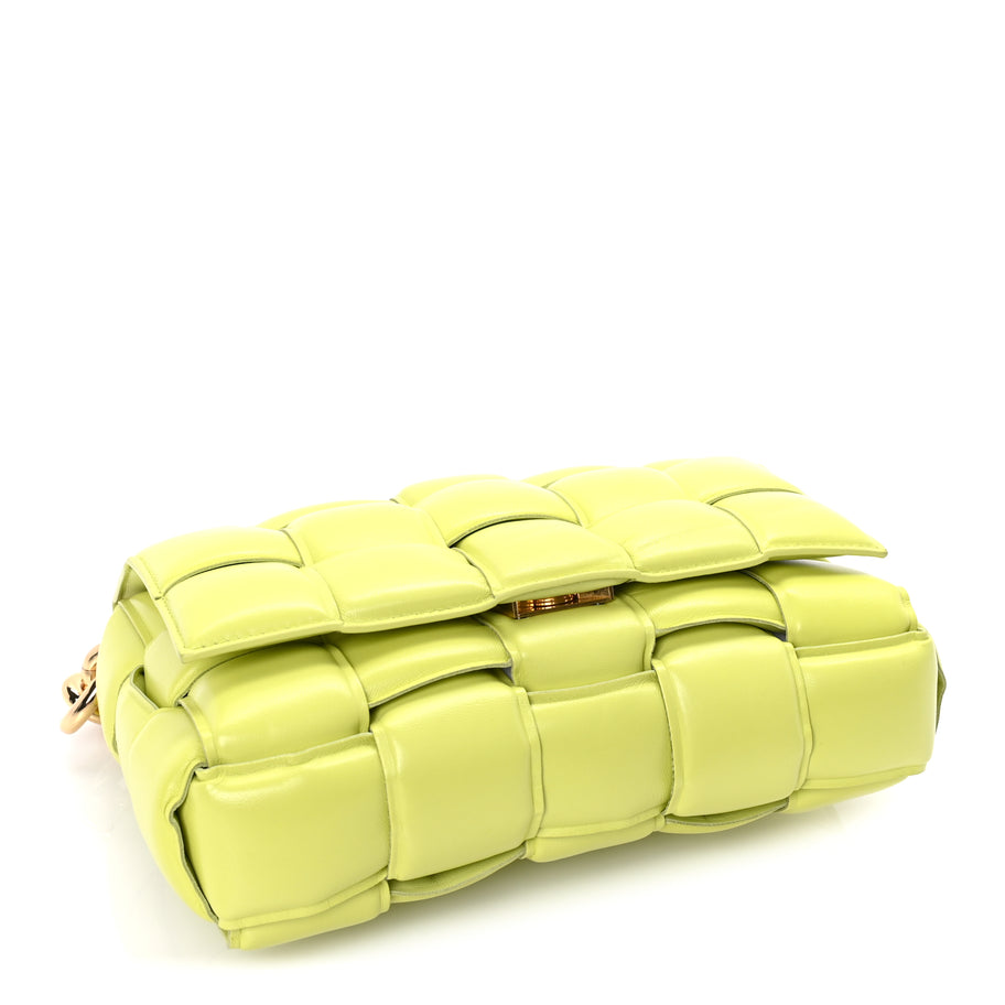 Bottega Veneta Lambskin Maxi Intreccio Padded Chain Cassette Crossbody Bag  Kiwi Image 3