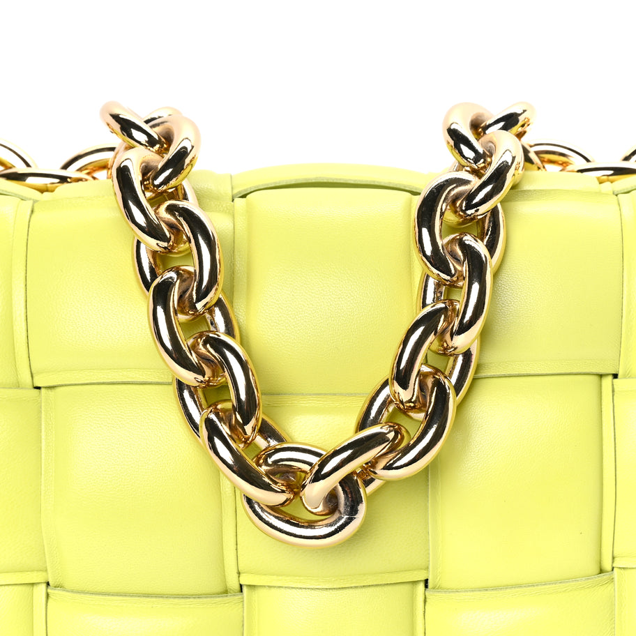Bottega Veneta Lambskin Maxi Intreccio Padded Chain Cassette Crossbody Bag  Kiwi Image 6