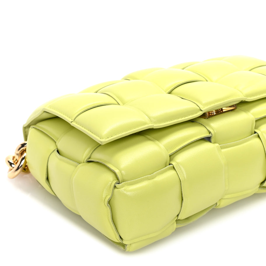 Bottega Veneta Lambskin Maxi Intreccio Padded Chain Cassette Crossbody Bag  Kiwi Image 7