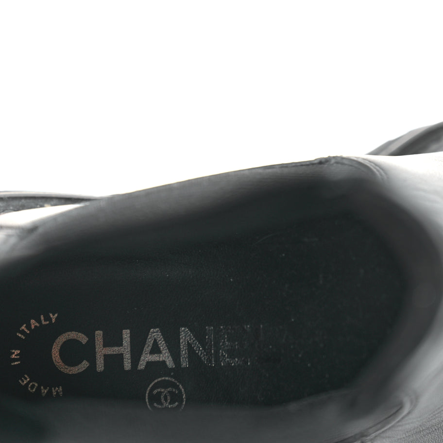 Chanel Calfskin Patent Cap Toe Ankle Boots 37 Black Image 6