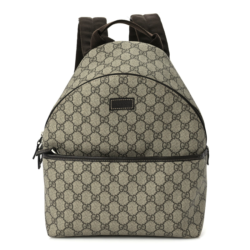  Gucci GG Supreme Monogram Margaux Calfskin Childrens Day Backpack Beige Ebony Cocoa Dark Chocolate