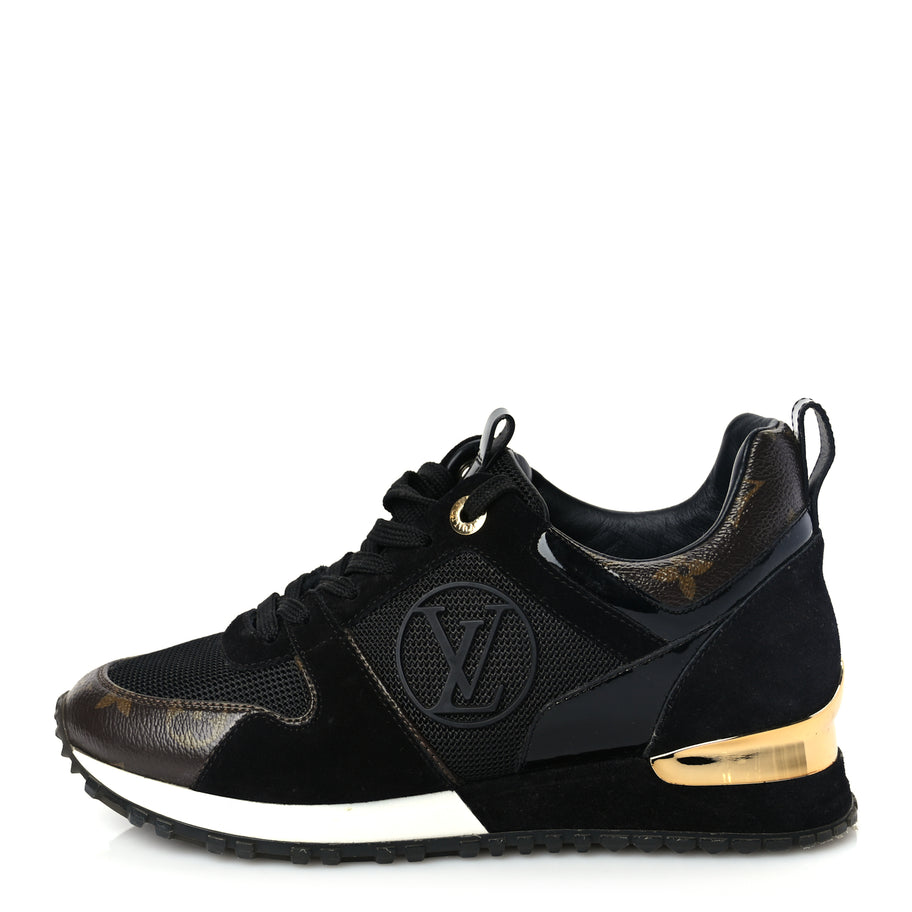Louis Vuitton Suede Monogram Run Away Sneakers 35 Black Image 1
