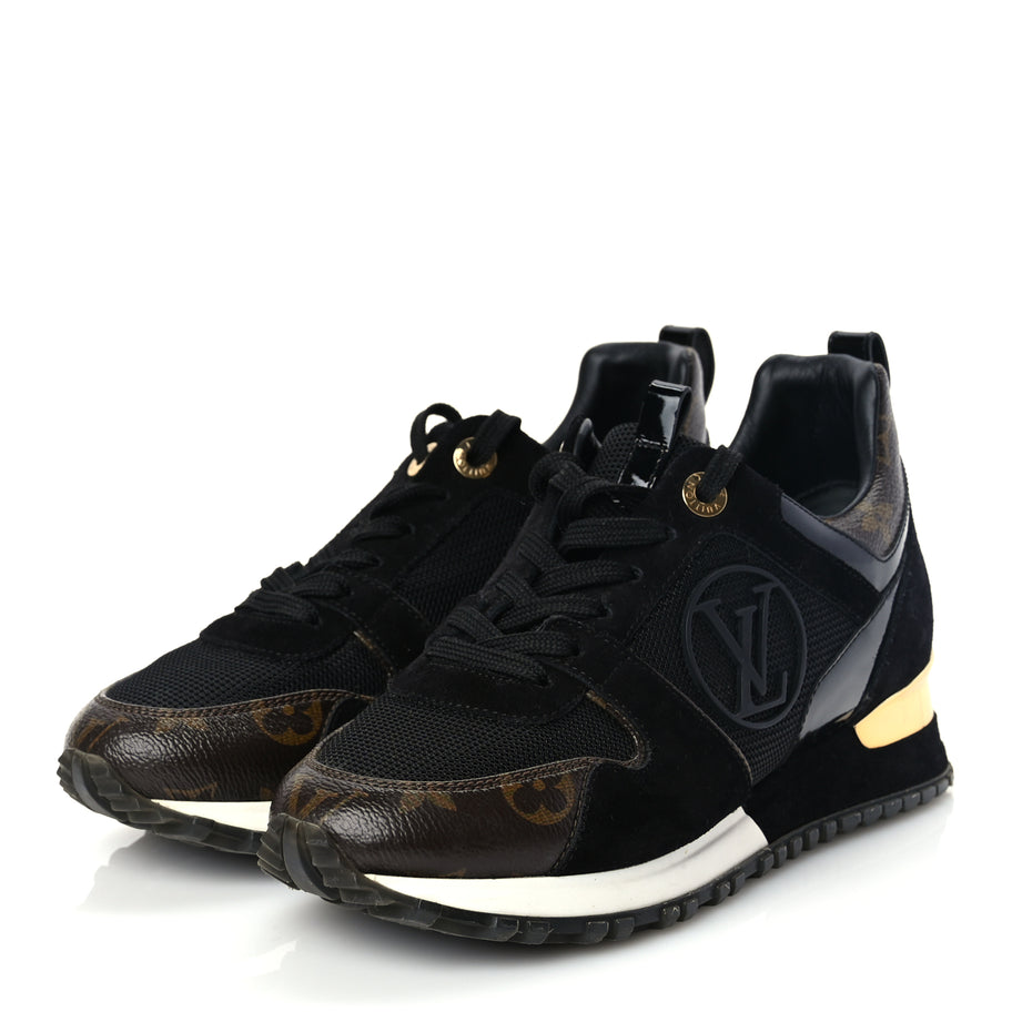 Louis Vuitton Suede Monogram Run Away Sneakers 35 Black Image 2