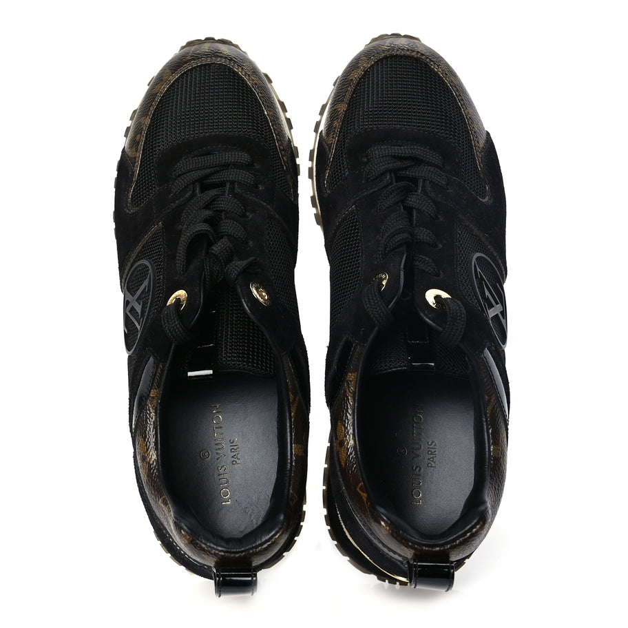 Louis Vuitton Suede Monogram Run Away Sneakers 35 Black Image 5