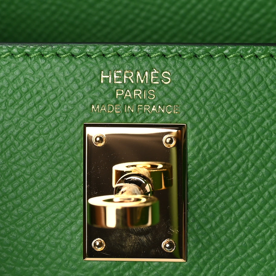 Hermes Epsom Kelly Sellier 25 Vert Yucca Image 7