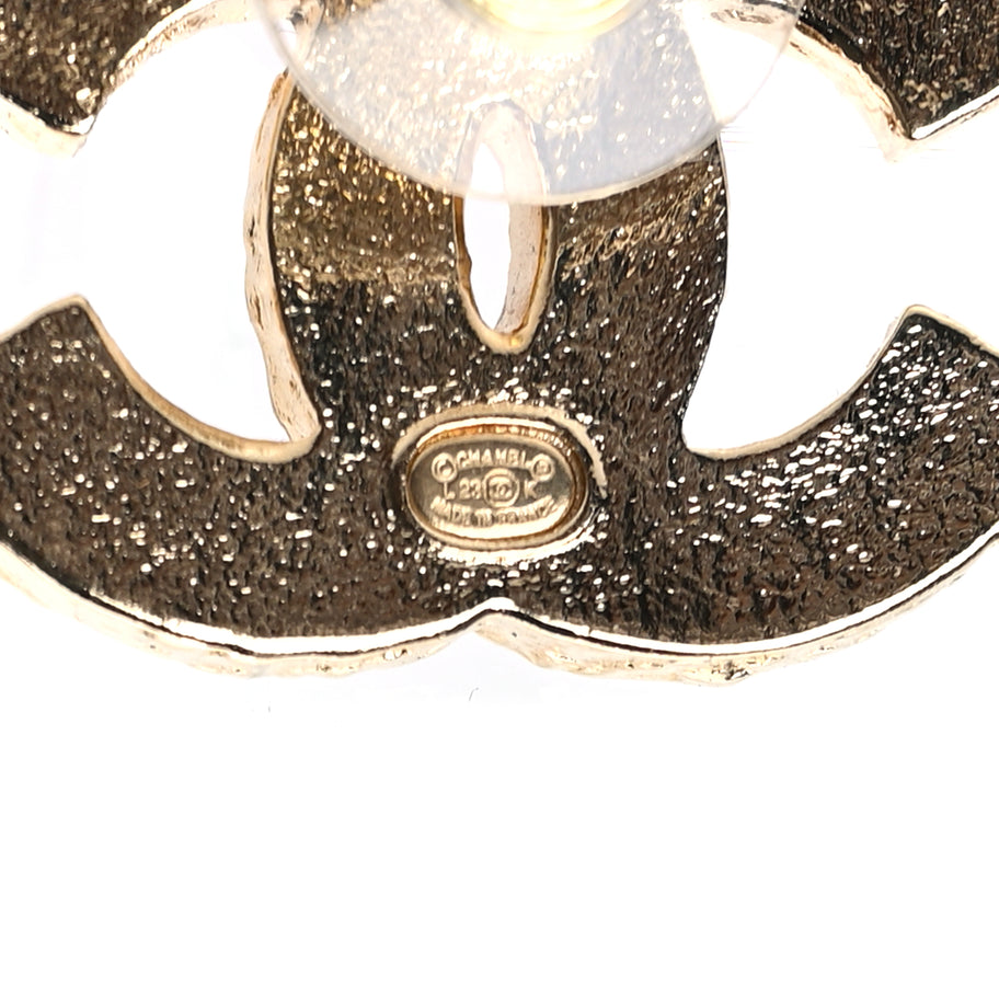 Chanel Metal Enamel CC Earring Pink Gold Image 4