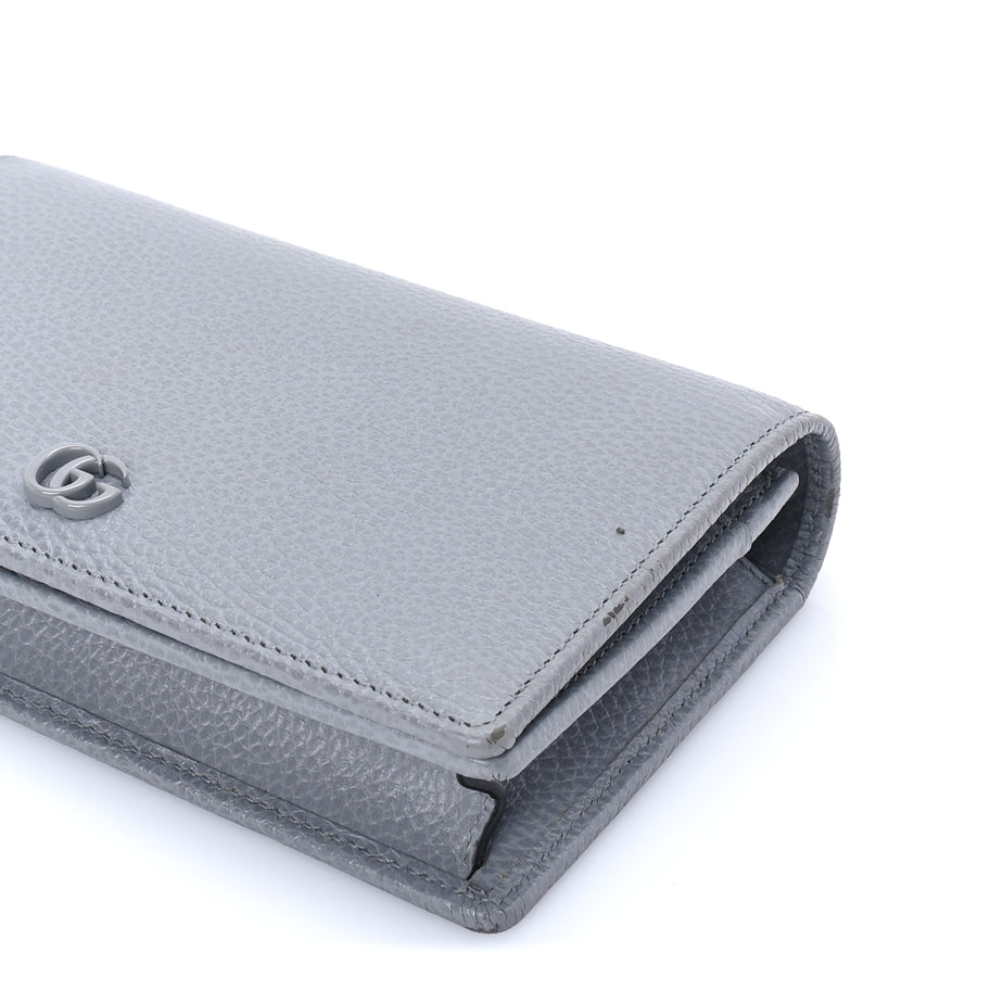 Gucci GUCCI Dollar Calfskin Enamel Monochrome Mini GG Marmont Chain Wallet Deep Grey Deep Grey Image 8