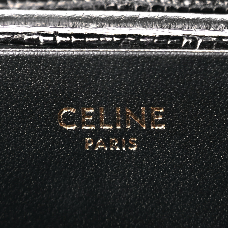 Celine Lizard Round Box Triomphe Black Image 6