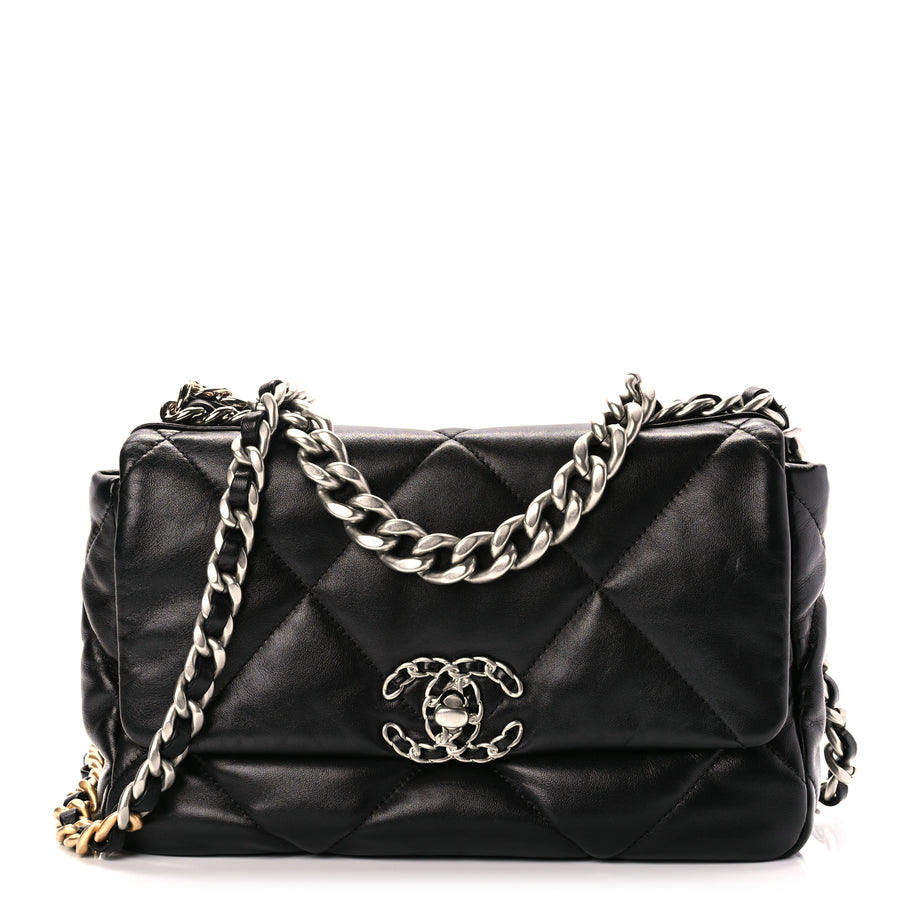 Chanel Lambskin Quilted Medium Chanel 19 Flap Black Image 1