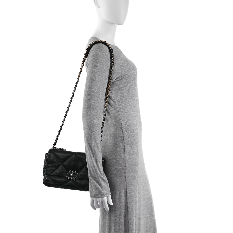 Chanel Lambskin Quilted Medium Chanel 19 Flap Black Image 2