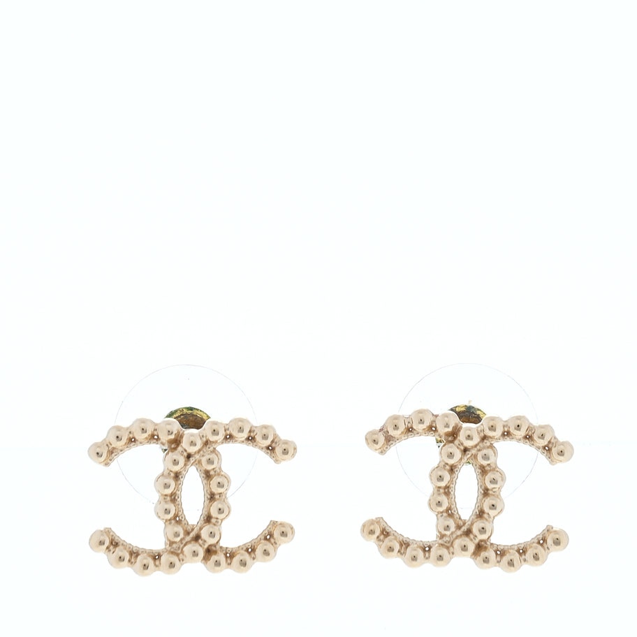 Chanel Studded CC Earrings Gold Image 1
