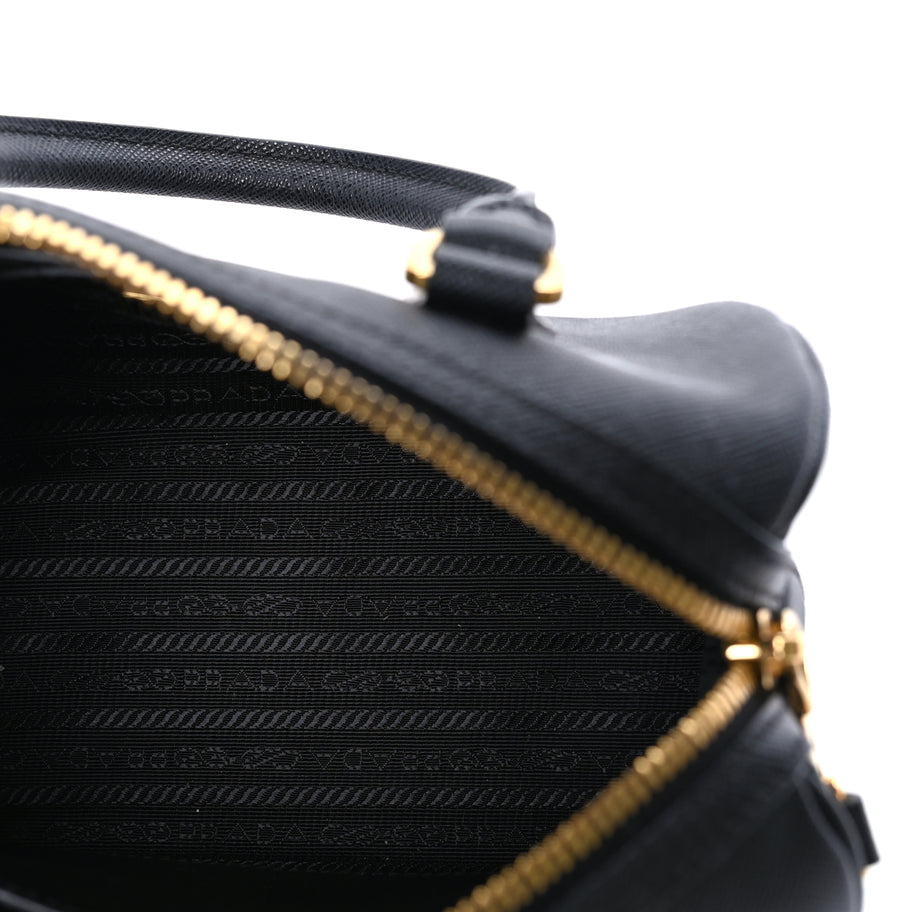 Prada Saffiano Lux Mini Convertible Bowler  Black Image 4