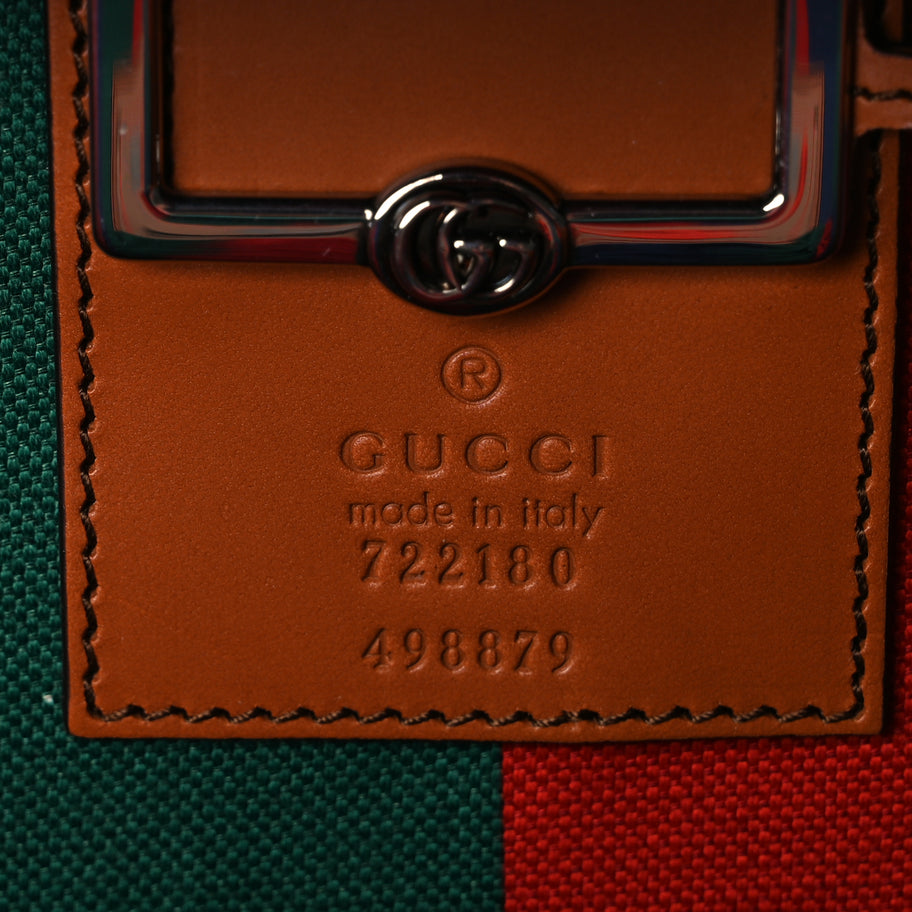 Gucci X DANS LE VERT GG Supreme Monogram Cuoio Web Mini Retro Interlocking G Beauty Case Beige Rosso Ebony Harness Brown Image 5