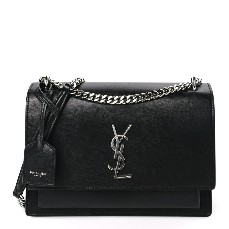  Saint Laurent Calfskin Medium Monogram Sunset Black