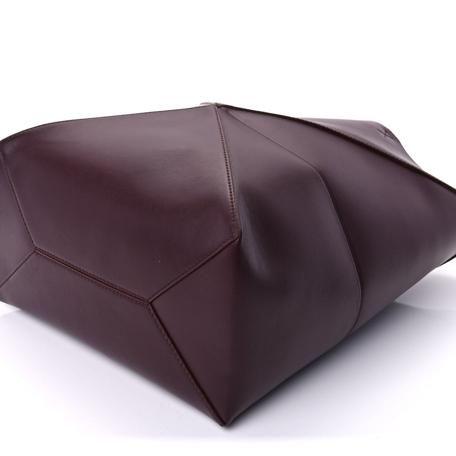 Loewe Shiny Calfskin Medium Puzzle Fold Tote  Dark Burgundy Image 7