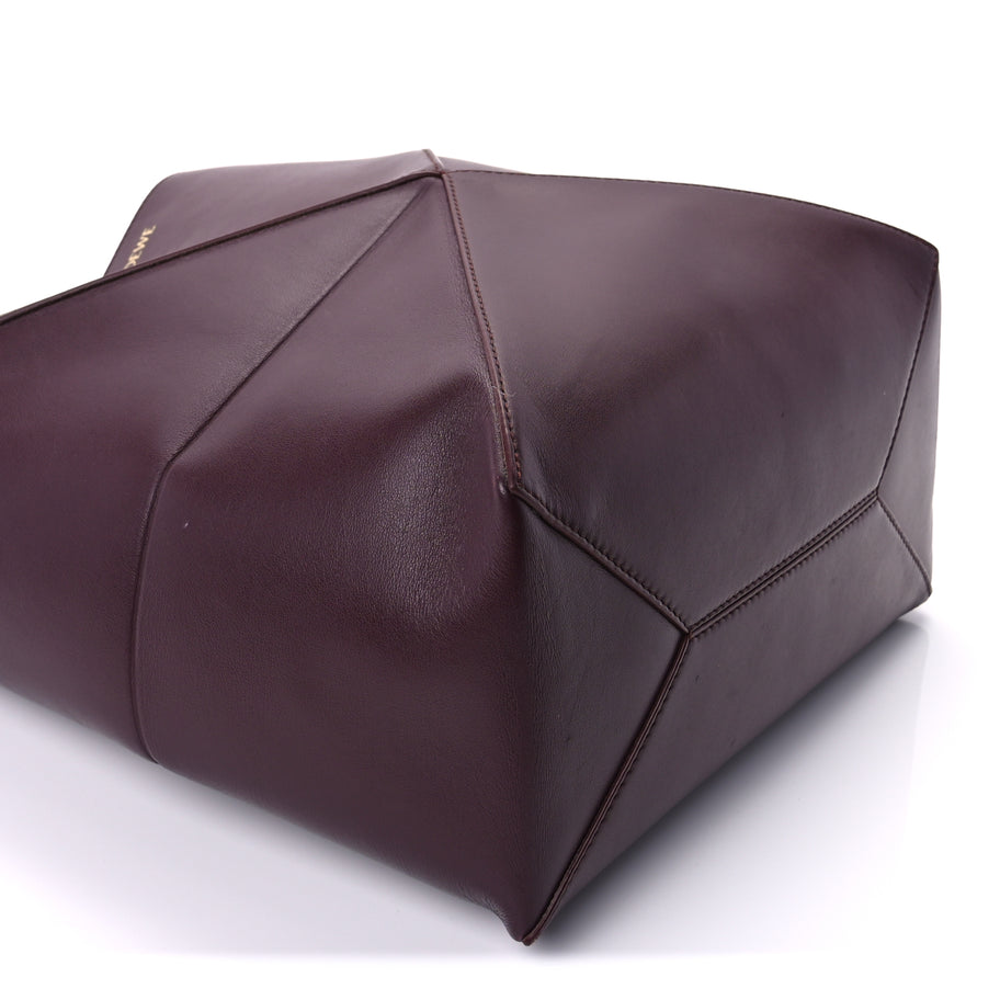 Loewe Shiny Calfskin Medium Puzzle Fold Tote  Dark Burgundy Image 8